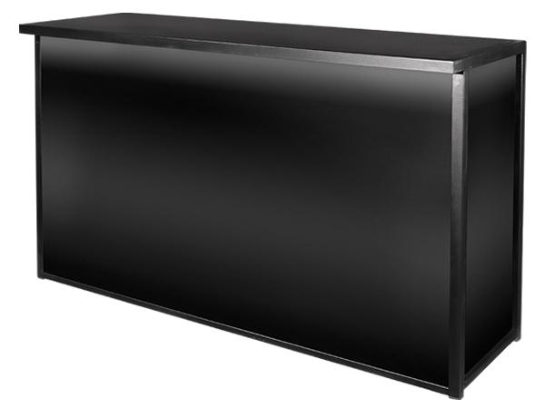 Maxim Bar, Dry, Unlit, Black Gloss (CEBR-008) -- Trade Show Rental Furniture