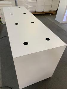 RENTAL: RE-1596 White Laminated Genius Bar with (8) Wireless Charging Ports